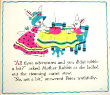 1972 PETER RABBIT CIRCUS DOLLIE TINGLE ORIGINAL drawing art BOOK PAINTING chef picture