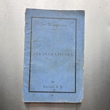 1865 Rare In Memoriam Abraham Lincoln Buffalo NY Assassination Funeral Pamphlet picture