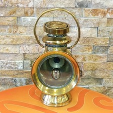 Vintage Brass HOWES & BURLEY BIRMINGHAM ILLUMINATED SIDE CAR LAMP Old Original picture