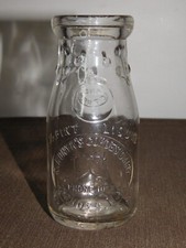 VINTAGE 1/2 HALF PINT GLASS MILK BOTTLE K KONYK'S COHOES DAIRY NY picture