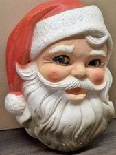 Vintage 1960s Giant Santa Claus Face Head 25” Styrofoam Wall Decor MCM Kitsch picture