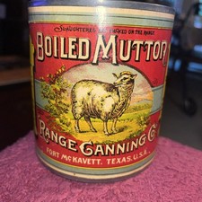 Rare Range Canning Co. Boiled Mutton Advertising Can Fort McKavett Texas USA 4 picture