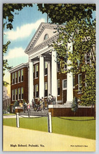 Vintage Postcard VA Pulaski High School Students Linen ~12527 picture