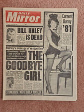 Daily Mirror Vintage Newspaper Feb 10th 1981 Bill Haley Dead / The Goodbye Girl picture