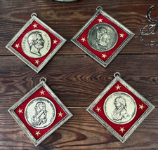 Vintage US President Plaques Medal Brass George Washington, Lincoln, Madison  picture