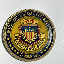 1987 Adjutant Generals Corps Challenge Coin Command Regiment US Army Regimental picture