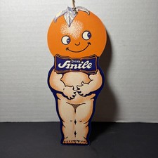 RARE Vintage Smile Drink Fan Pull Sign Antique Store Display Cola Soda 9202 picture