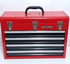 NEW (NOS) Vintage Craftsman 4 Drawer Portable Metal Tool Box USA Red 20 x 14 x 9 picture
