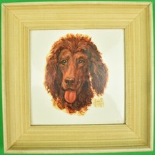 Abercrombie & Fitch Hand-Painted Poodle Head by Frank Childers Framed Tile picture