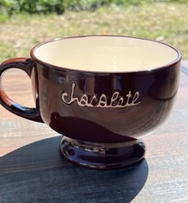 Giant Hot Chocolate Mug Harbor East Brown Holds 40 Oz  picture