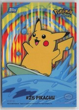 2000 Topps Pokemon TV Animation Series 2 Surfing #25 Pikachu 8 Of 10 Stick On picture