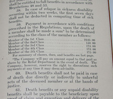 VTG 1936 BOOKLET WESTINGHOUSE ELECTRIC RELIEF DEPARTMENT REGULATIONS DEATH $175 picture