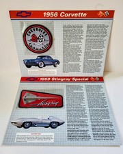RARE 1956 1958 Corvette Tech Data Fact Sheet Patch Collectible Vette Memorabilia picture
