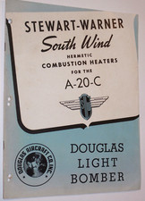 VTG WWII 1943 DOUGLAS LIGHT BOMBER A-20 COMBUSTION HEATER MANUAL ILLUSTRATED picture