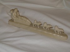 Vintage BOMA Inuit Style Dog Sled Sculpture Canada Resin Carved Look Figurine picture