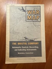 FREE SHIP 1943 WWII War Map Bristol Company Hammond picture