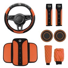 wuyaoyao Orange Bling Crown Car Accessories Set picture