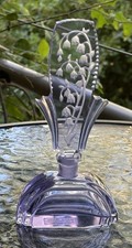 Vintage Czech Art Deco Neodymium Alexandrite Glass Perfume Bottle Lily of Valley picture