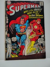 DC: Superman #199 (5.0)VG/FN 1967 KEY 1st Race- Flash Vs Superman-JLA picture