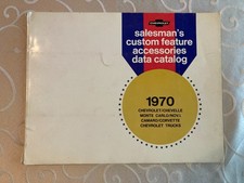 Rare Original 1970 Chevrolet Salesman’s Custom Feature Accessories Data Catalog picture