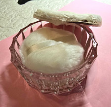 Vintage 1991 International Silver Crystal Powder Box Mirrored Lid Original Box picture