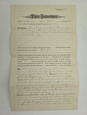 1890 antique LAND DEED jackson washington twp pa HENRY BROWNAW ISAAC PETTERHOFF picture