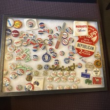 Approx 100 Vtg Political Campaign Button Pinback Nixon Kennedy Stevenson Straton picture