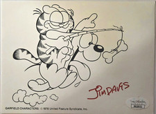 Jim Davis Signed Original Garfield Illustration Artwork JSA COA Sticker NN20652 picture