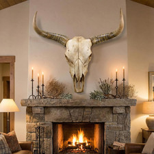 70In Longhorn Wall Decor, Extra Large Authentic Croissant,Cow Skull Wall Decor,C picture