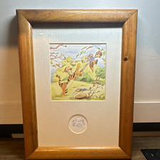 Vintage Disney Winnie the Pooh 100 Acre Wood Tigger Roo Framed Art Print picture