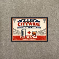 The Philadelphia Citywide Handshake Metal Sign 12” Bar Poster ONIrish PA picture