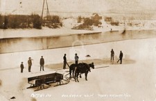 Okanogan WA Frank Matsura Cutting The Ice c1910 RPPC Photo Postcard COPY picture