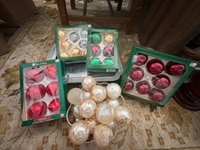 44 Vintage Krebs & Rauch Glass Christmas Ornaments- Solids/Dove/3 Kings picture