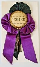 Vintage Usher Badge Rosette Ribbon Badge - from 1890's to 1930's picture