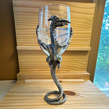 Royal Selangor Pewter Base Dragon Stem Goblet Wine Glass 1992 Fantasy picture