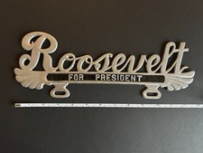 Very Rare FDR Roosevelt License Plate Topper, Aluminum Specialty Co. Atchison KS picture