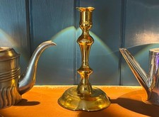 18th Century Ca. 1740 Antique Georgian English Brass Candlestick  ATTRACTIVE picture