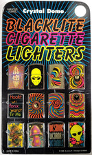 Vintage 1996 - Counter Display of 12 Blacklite Novelty Cigarette Lighters (2102) picture