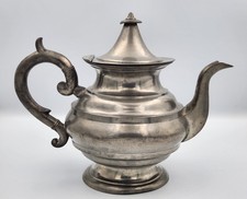 Antique Connecticut Pewter Teapot Morris Benham Style 1840s With NYT Reference picture