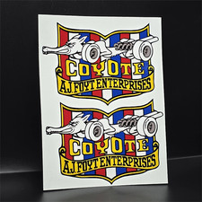 COYOTE AJ FOYT (Pair) Vintage Style DECALs, Vinyl car STICKERs, hot rod, racing picture