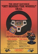 MATCHBOX - Original 1983 Trade AD / poster -- Steering Wheel Collector's Case Ad picture