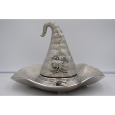 BROOMSTICK BLVD HALLOWEEN PARTY WITCH & SPIDER HAT CHIP & DIP BOWL SERVING DISH picture