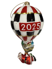 Holiday Lane Macy's 2025 Checkered Hot Air Balloon Santa Gifts Ornament, NIB NWT picture