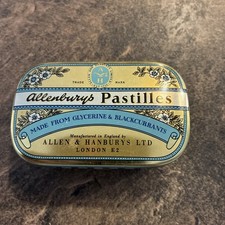 Allenburys Pastilles Tin Vintage Apothecary Medicine Lozenges Hinged Full Unused picture