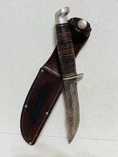 Vintage West-Cut K-5 Hunting Knife Boulder Colo Made in USA Leather Sheath picture
