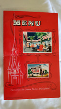 1959 vtg full size Carnation Ice Cream Parlor menu old original Disney 1950's picture