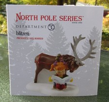 2011 Department 56 North Pole Series #808929 BLITZEN Reindeer Retired UNUSED nos picture