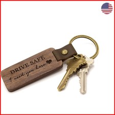 Drive Safe Engraved Walnut Wooden Keychain - Thoughtful Gift for Loved Ones picture