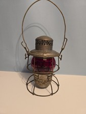 Vintage 1940 Adlake Kero Railroad Lantern with Red Globe – Authentic WWII Era #3 picture