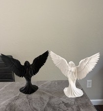Set of 2 White Angel Statues with Wings – 3D Printed Home Decor picture